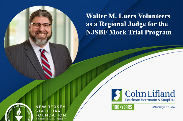 photo for Walter M. Luers Volunteers as a Regional Judge for the NJSBF Mock Trial Program